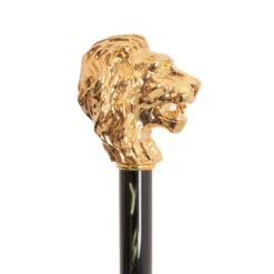 Ombrello con manico a forma di leone leopardato