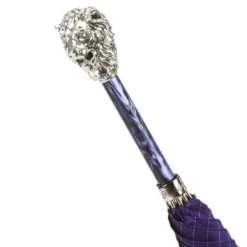 Ombrello con Manico a Leone Argento Viola