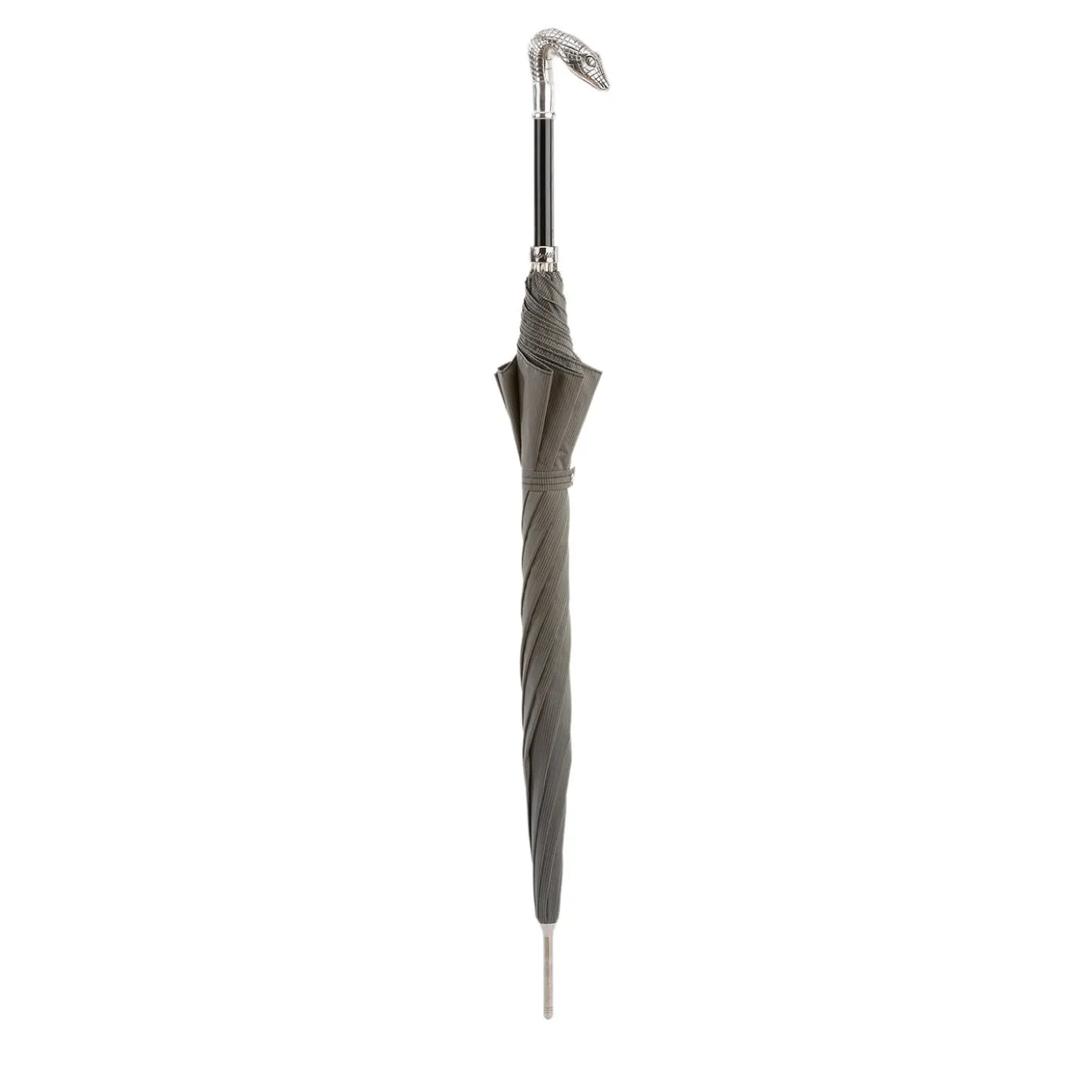 Ombrello Grigio con Testa di Serpente