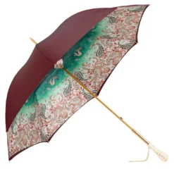 Ombrello Paisley Borgogna con dettagli in cristalli