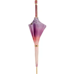 Ombrello rosa e fiori con manico in acetato