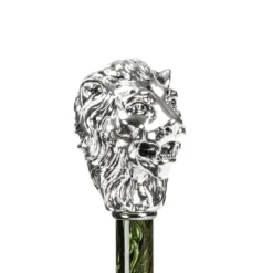 Ombrello Verde con Manico a Leone d'Argento