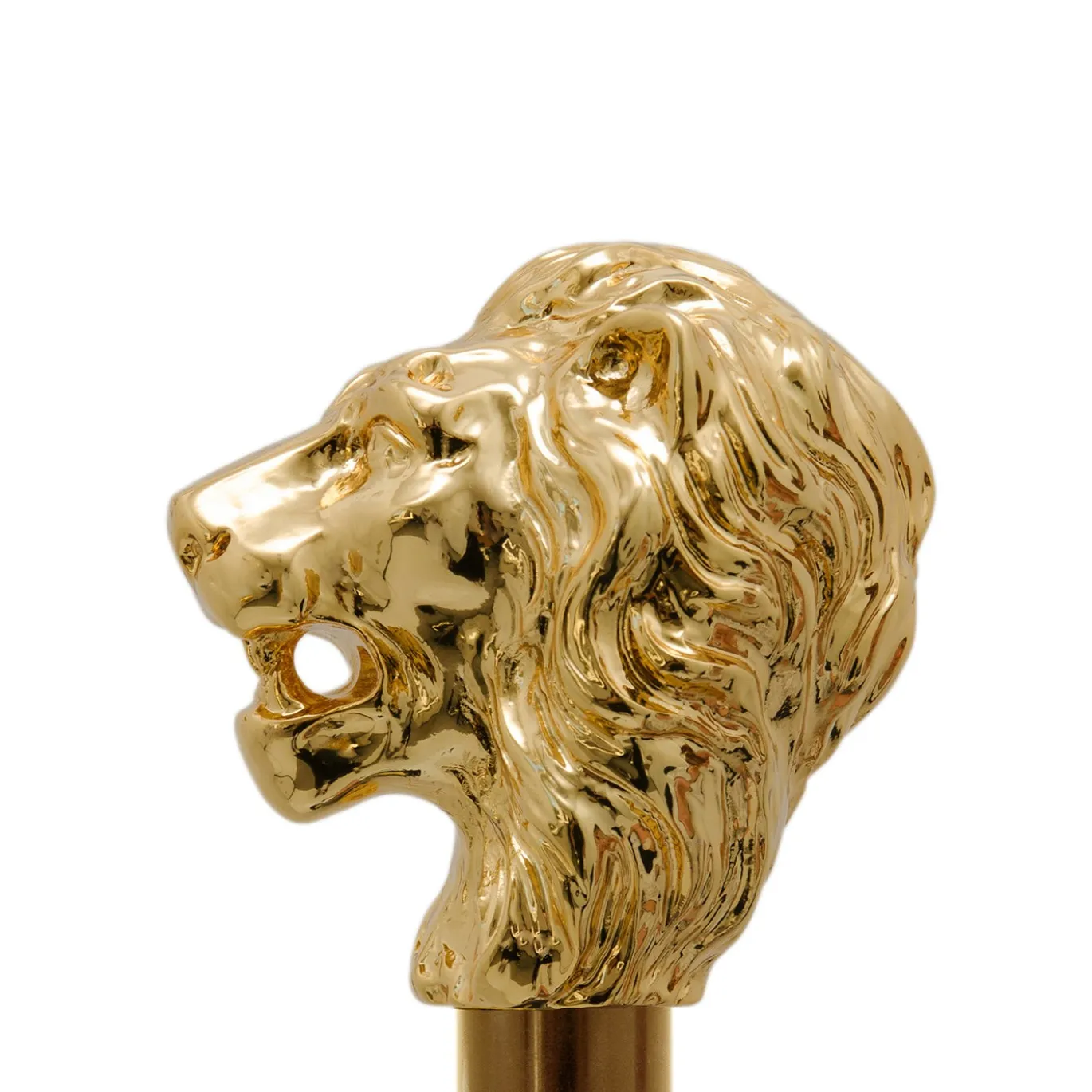 Ombrello zebrato con manico a forma di leone