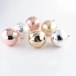 Ornamento a forma di palla di Natale con luna d'argento - Set di 2