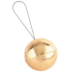 Ornamento a forma di palla di Natale con immagini dorate - Set di 2