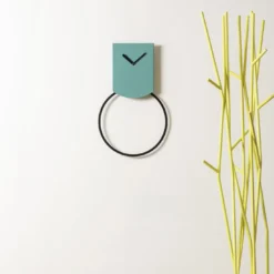 Orologio a pendolo da parete Tovi in acciaio turchese