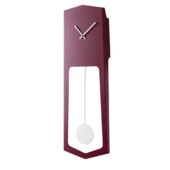 Orologio da parete a pendolo Aika in acciaio rosso rubino
