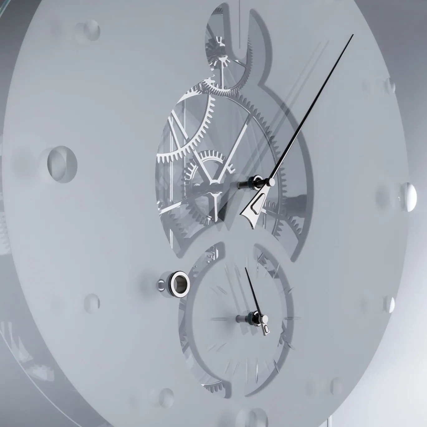Orologio Takto Adagio 03 in marmo bianco e vetro