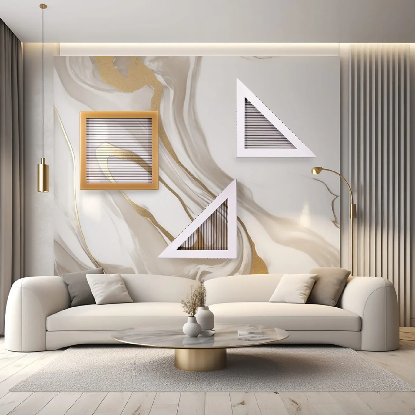ORU Collection Essential Golden Square Wall Decor