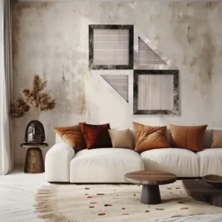 ORU Collection Luxury Grigio Carnico Marmo Quadrato Decorazione da parete