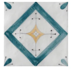 Ot Isuledda Menta Blue Set di 24 piastrelle quadrate
