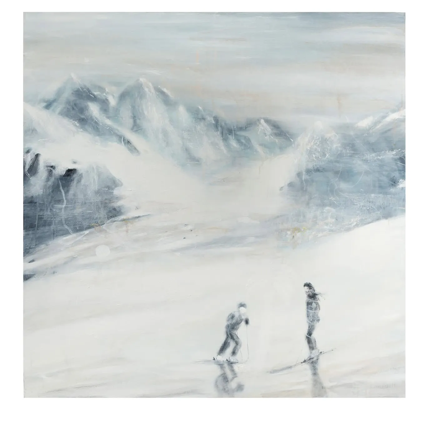 Ouka Ski Lesson Pittura acrilica su tela