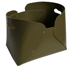 Overlaps Cesta regular in cuoio verde oliva