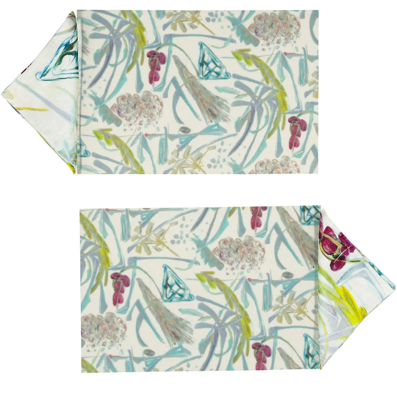 Panarea Set di 2 tovagliette policrome multicolore + 2 tovaglioli