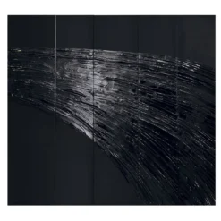 Pannello decorativo in gesso nero lucido Waves