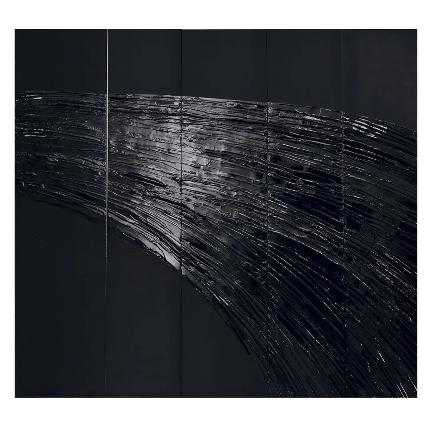 Pannello decorativo in gesso nero lucido Waves