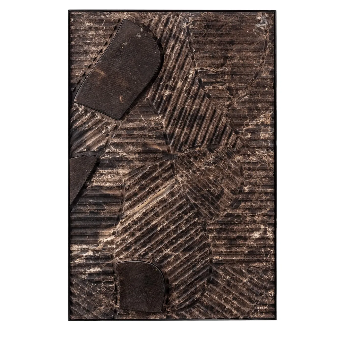 Pannello decorativo in marmo Emperador marrone e pietra Pece Terre Arate