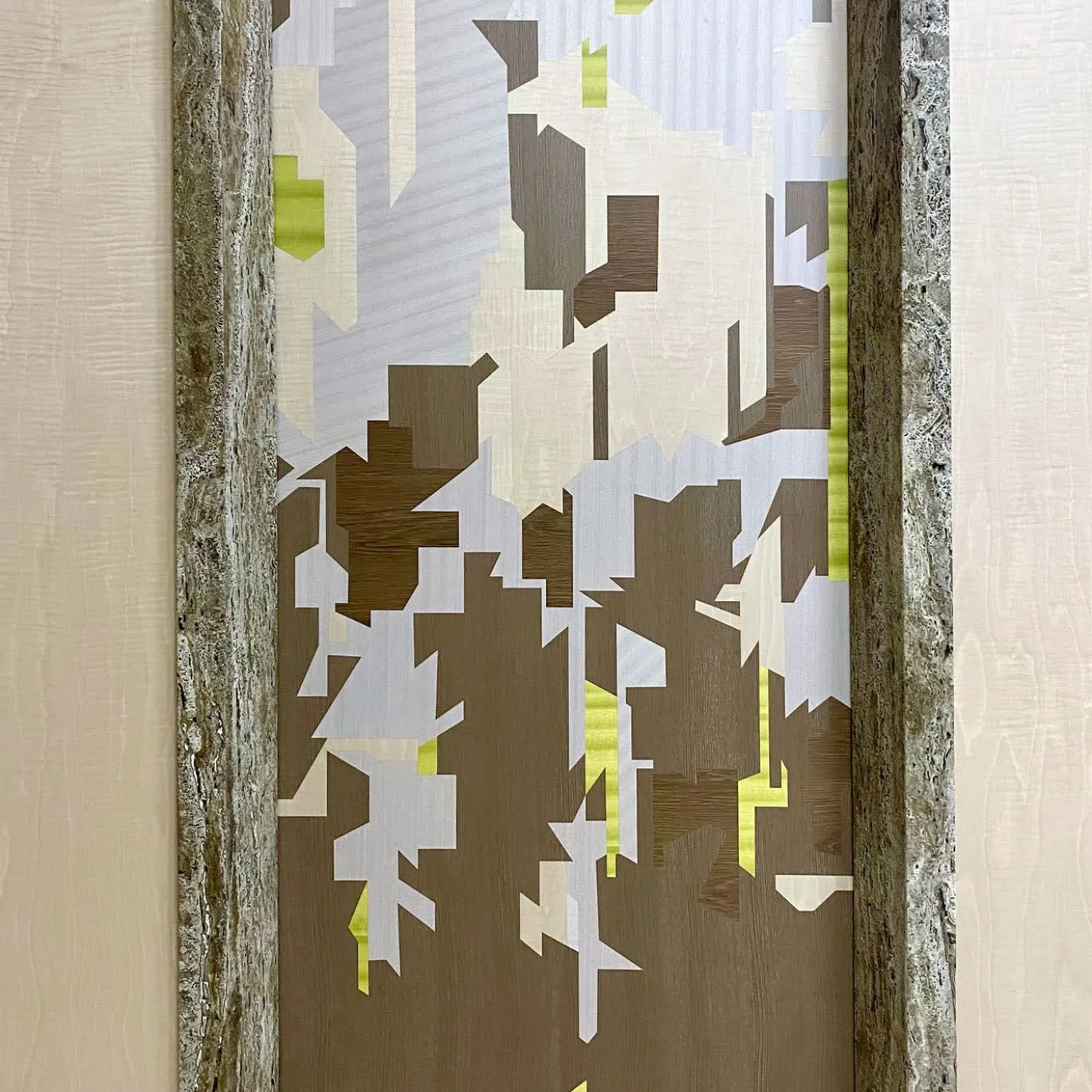 Pannello Decorativo Intarsio Policromo in Legno Intarsiato