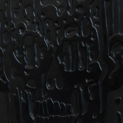 Pannello Decorativo Volto Sfigurato in Pelle Nera