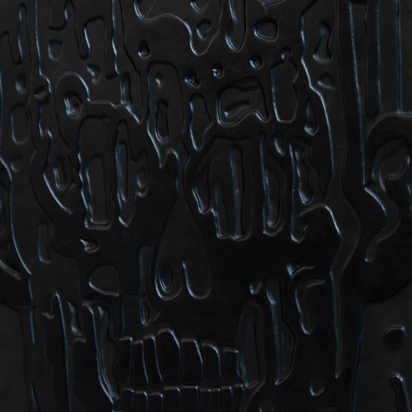 Pannello Decorativo Volto Sfigurato in Pelle Nera