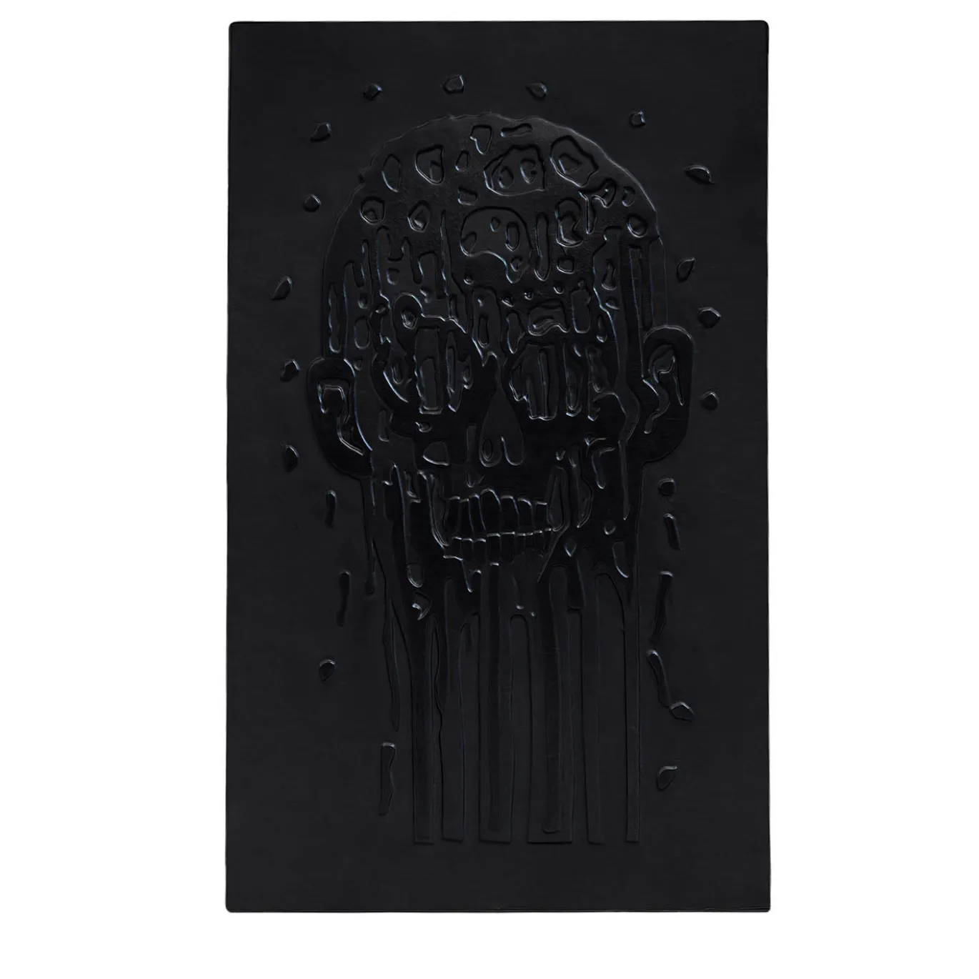 Pannello Decorativo Volto Sfigurato in Pelle Nera