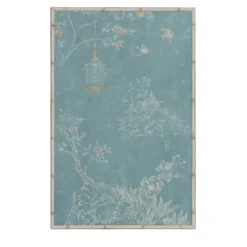 Pannello Parma Bamboo Azzurro e Bianco con motivo Chinoiserie