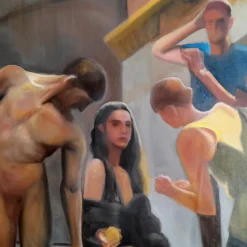 Pantomima Phanteon Pittura olio su tela