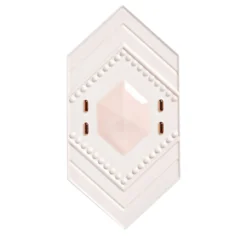 Piastrella Celestia rosa lucido in ceramica con dettagli in rame di Elena Salmistraro
