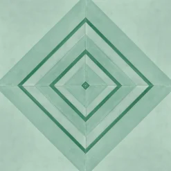 Piastrella Geometrie D’Ombra In Ceramica Verde Rame Motivo Triangolare