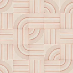 Piastrella Geometrie D’Ombra In Ceramica Rosa Cipria Motivo A Linee