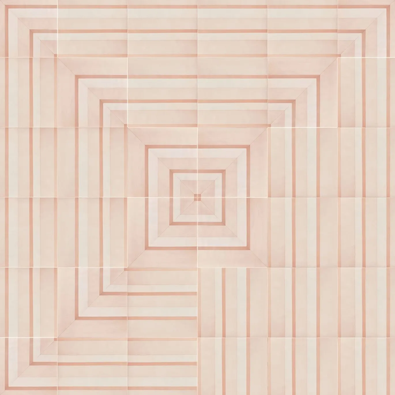 Piastrella Geometrie D’Ombra In Ceramica Rosa Cipria Motivo Quadrato