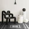 Piastrella Geometrie D’Ombra In Ceramica Nero Carbone Motivo Quadrato