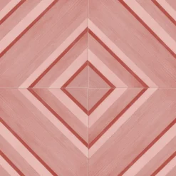Piastrella Geometrie D’Ombra In Ceramica Rosso Rubino Motivo Diagonale