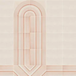 Piastrella Geometrie D’Ombra In Ceramica Rosa Cipria Motivo Diagonale