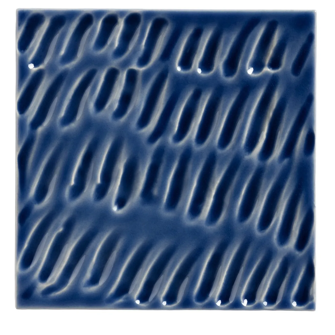 Piastrella Ippo in ceramica blu cobalto lucida