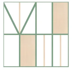 Piastrella La Facciata In Ceramica Rosa E Verde Motivo Geometrico