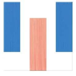 Piastrella La Scalinata In Ceramica Corallo E Blu Motivo Geometrico