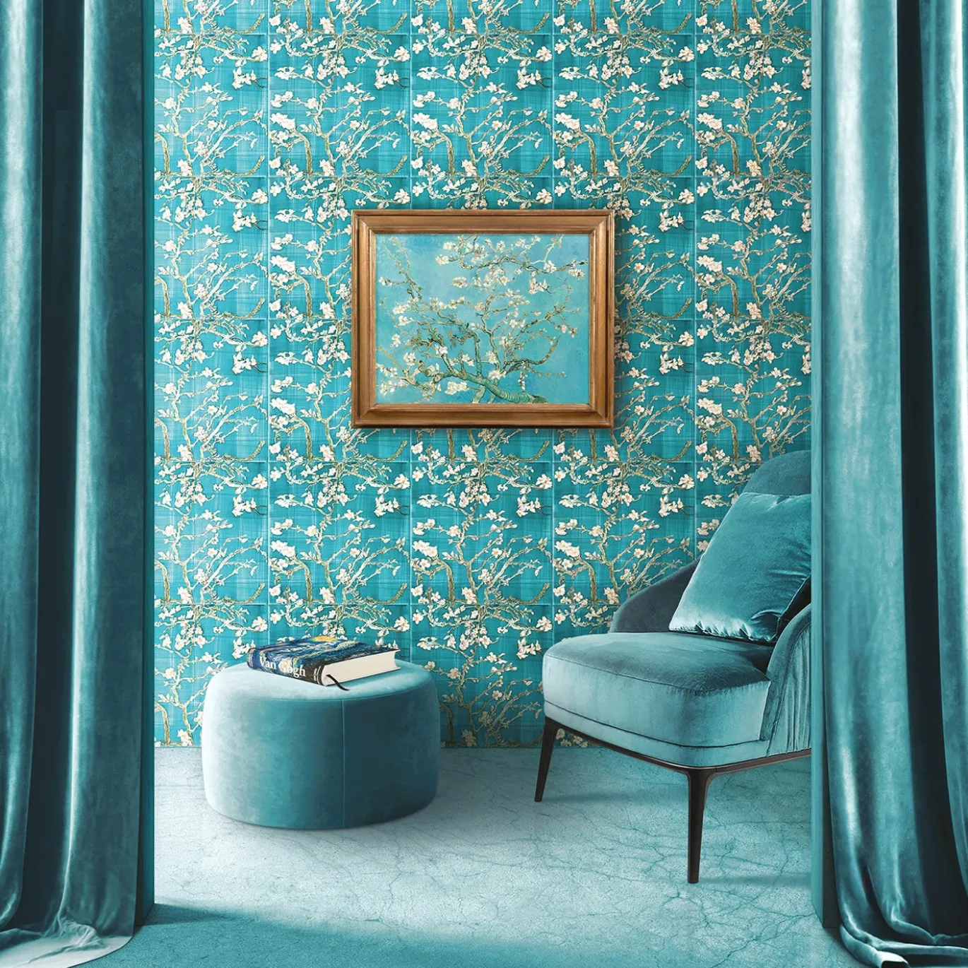 Piastrella Van Gogh "Fiori di Mandorlo Tralcio