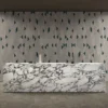 Piastrelle mosaico Fez in pietra di Vicenza Bianco Avorio e marmo Verde Imperiale