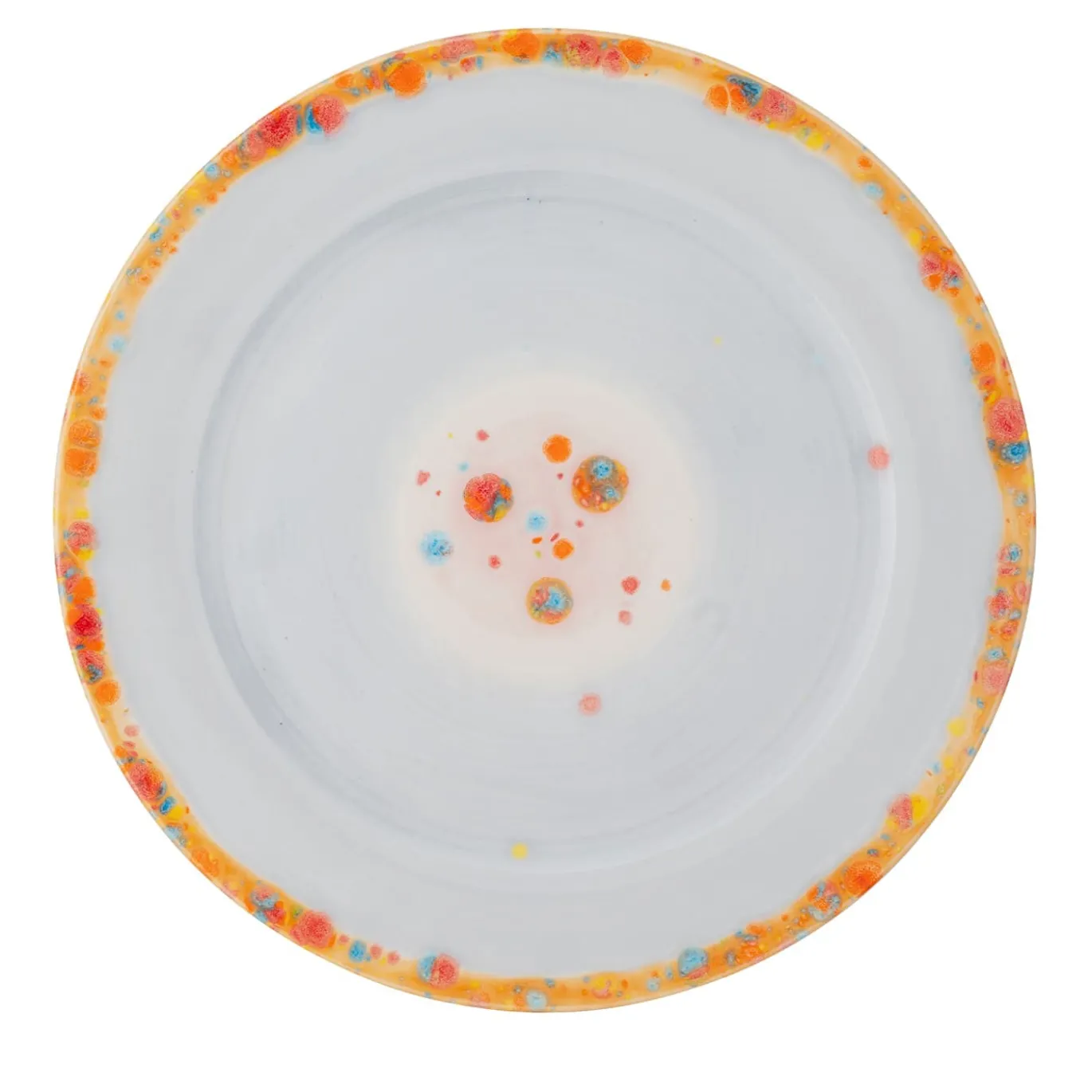 Piatto caricatore con bordo grigio Murrine