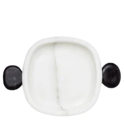 Piatto Carlo White Michelangelo/Black Marquina di Matteo Cibic
