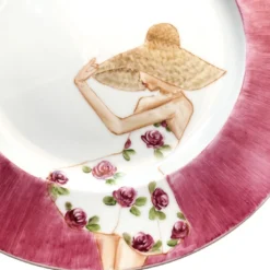 Piatto da dessert in porcellana rosa Virna Ischia