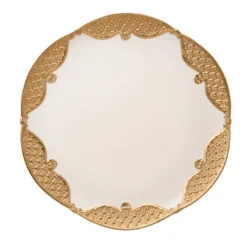 Piatto da portata Caterina bianco e oro