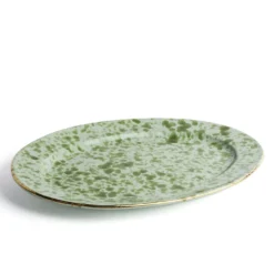 Piatto da portata in ceramica verde Pois