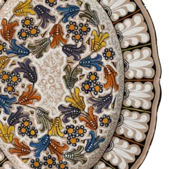 Piatto da portata in ceramica policroma floreale