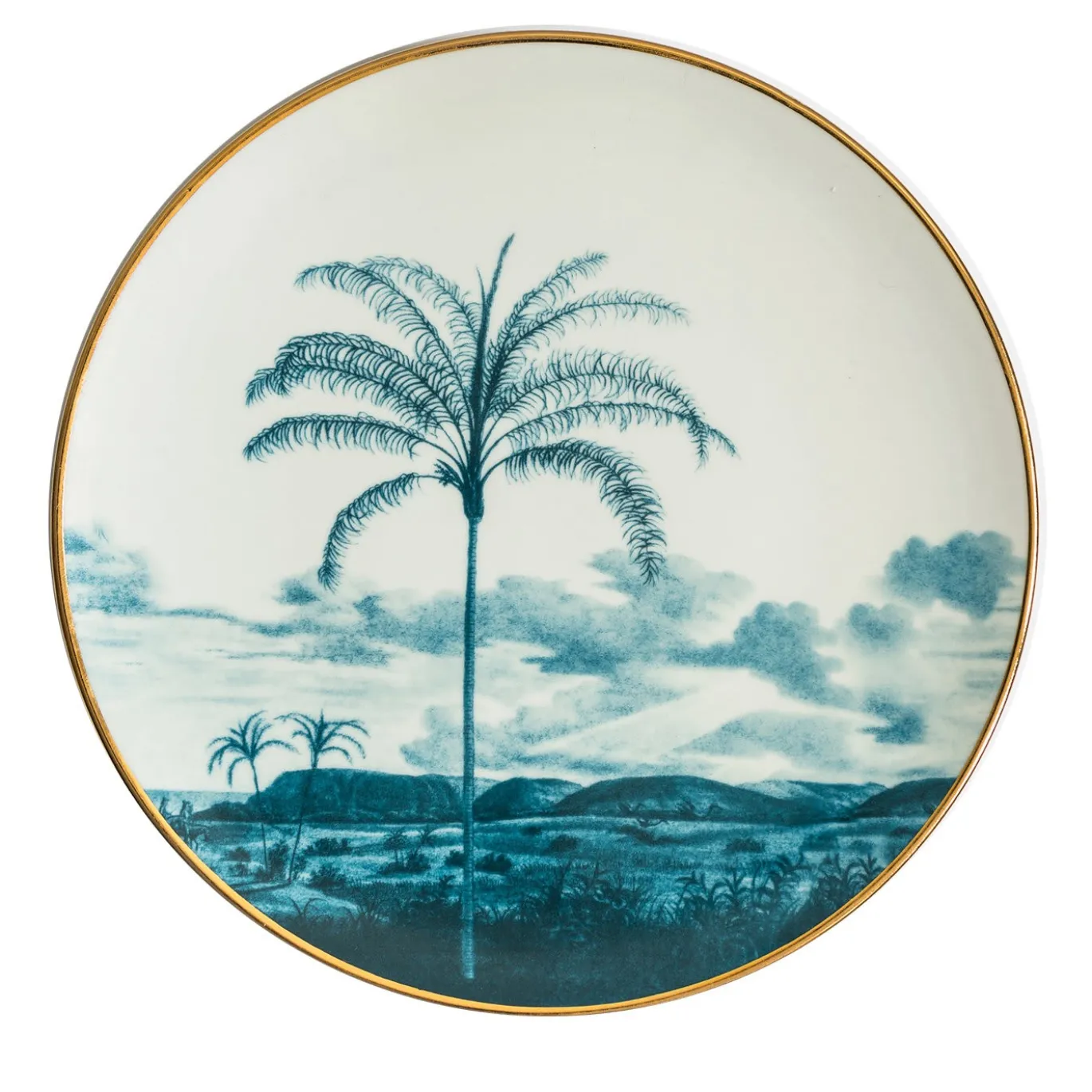 Piatto da pranzo in porcellana Las Palmas con Lendscape blu tropicale #3