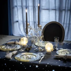 Piatto Decorativo da Cena in Vetro Dorato Aurora Coccinella