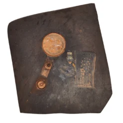 Piatto decorativo nero con decorazione arancione