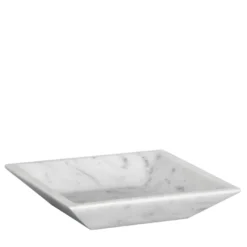 Piatto fondo quadrato bianco di Carrara di Studioformart