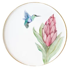 Piatto grande policromo Avis Colibrì